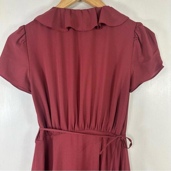 Aritzia Sunday Best Ruffle Wrap Mini Dress Adjustable Tie - Picture 4 of 10